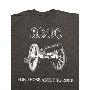 ACDC Graphic T Shirt Men M Charcoal Gray For Those‎ About To Rock
